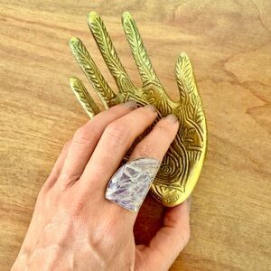 LAST CHANCE‼️RARE Genuine Super Seven (Melody) Gemstone Sterling Silver Ring